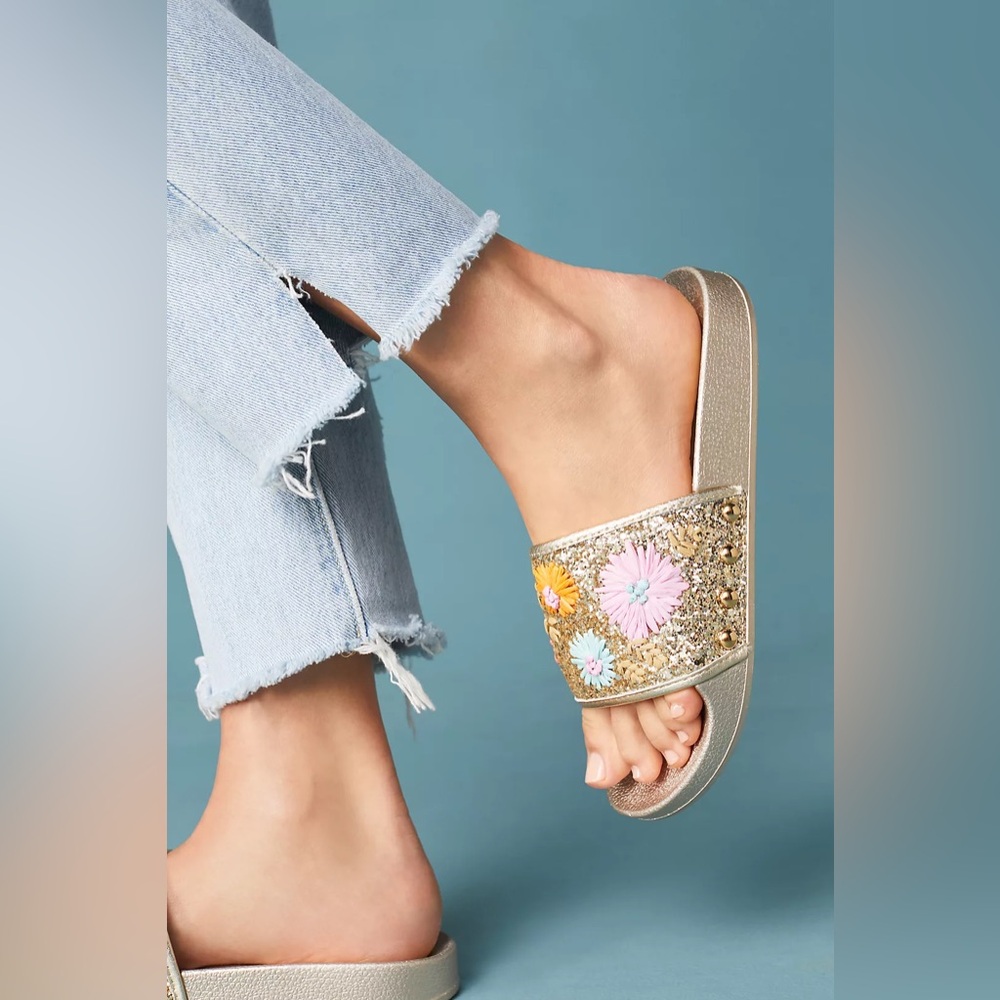 Anthropologie Botkier Daisy Slide Sandals Size 10